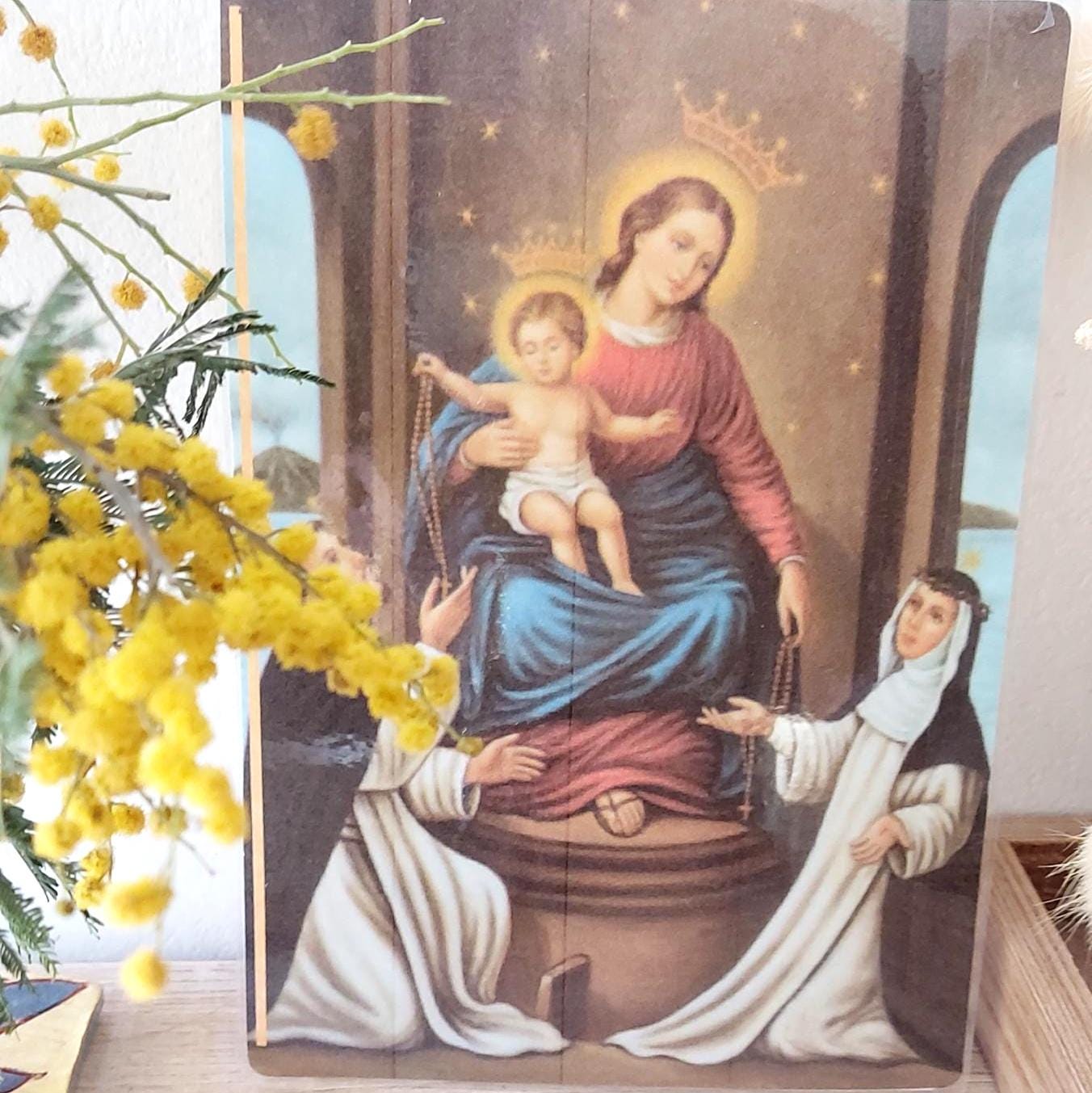Tenture Murale Notre-Dame De Pompéi - Tapisserie Religieuse 18x13 Pouces