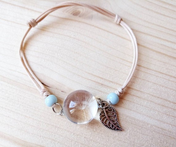 Dandelion crystal ball sale bracelet