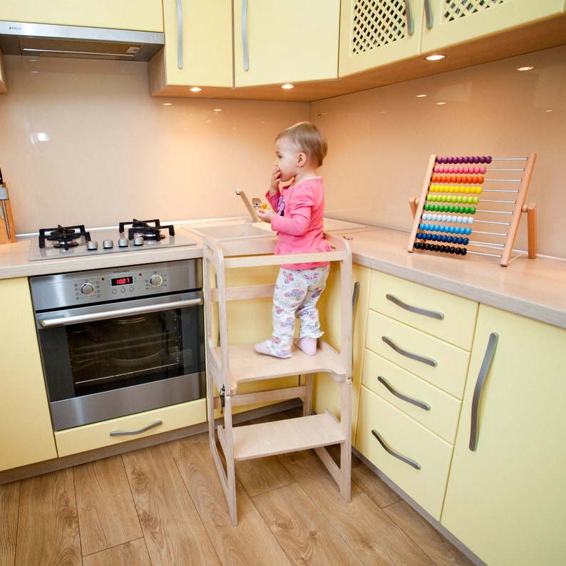 Kitchen Helper Tower Table and Chair All in One Kitchen Etsy