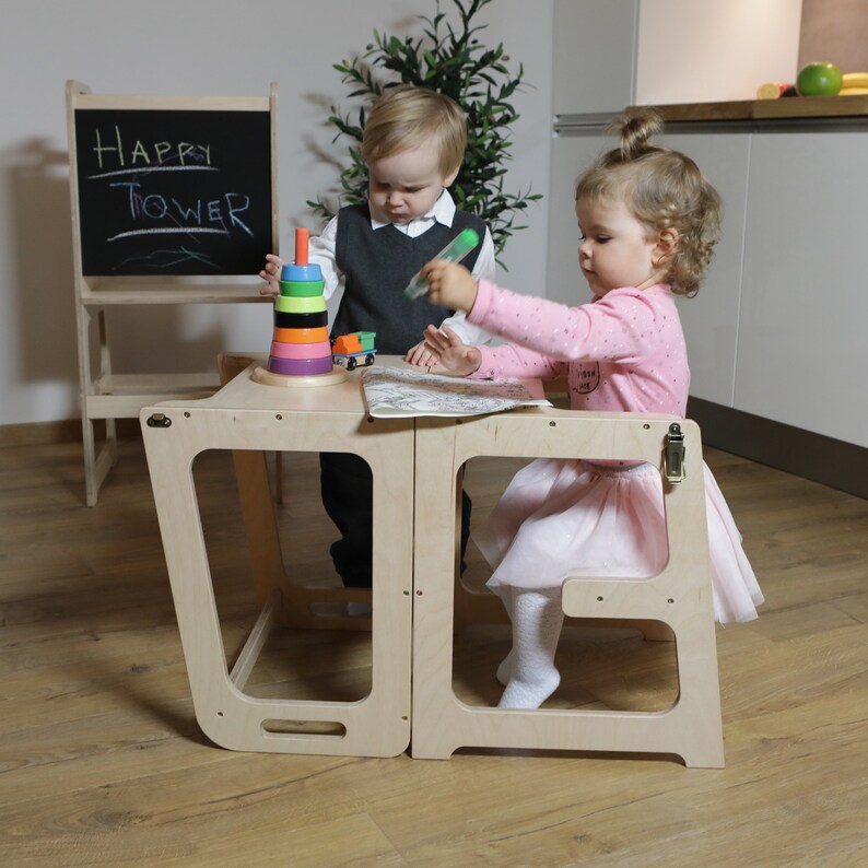 Kitchen Helper Tower Table and Chair Allinone With Etsy
