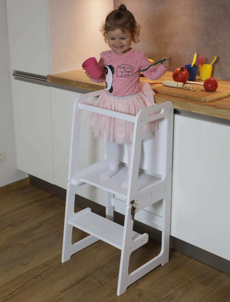 Kitchen Helper Tower Table and Chair Allinone With Etsy Canada