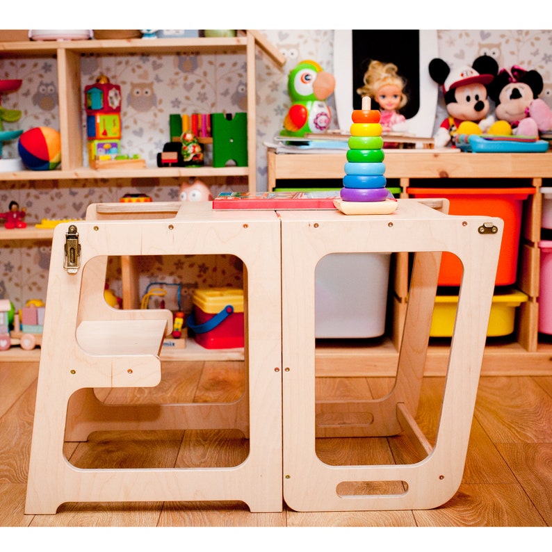 Kitchen Helper Tower Table and Chair All in One Kitchen Etsy