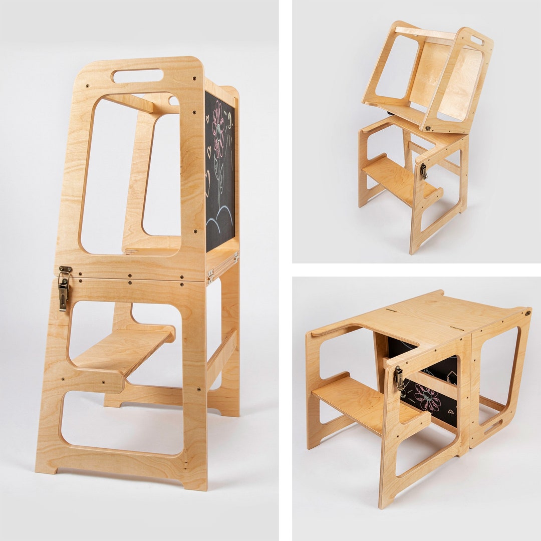  Taburete plegable de madera para niños pequeños, taburete de  dos escalones para niños, silla transformable para niños, taburete de  cocina, taburete plegable para lavabo de baño, taburete pequeño para niños  pequeños 