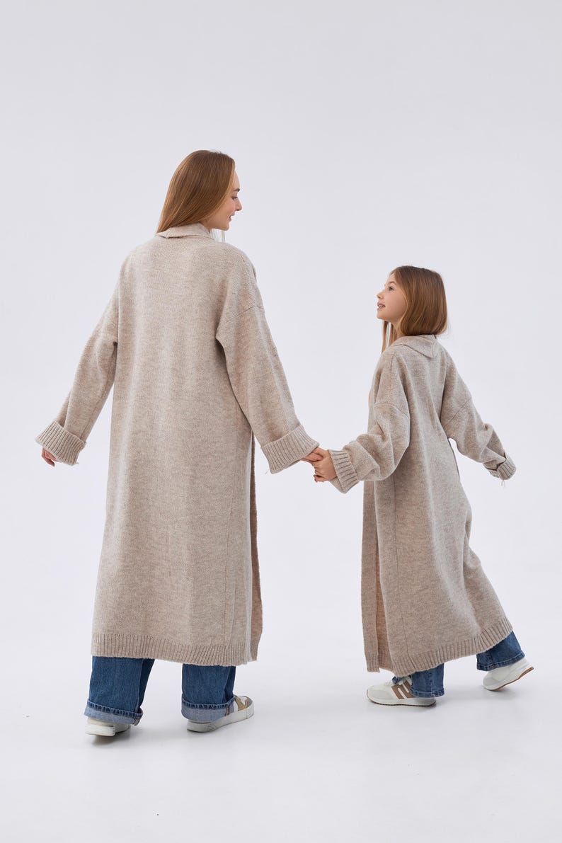 Matching Knit Cardigan Set: Mom and Daughter Wool Blend Sweaters - Etsy