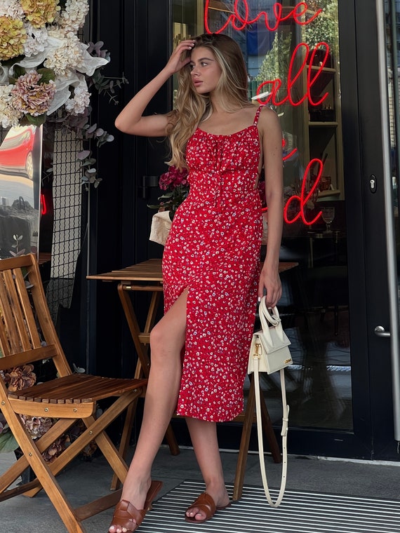 red vacation dress MALI Open Back Maxi in - Summer maxi Dress | Resort Wear Josie is 56 and is wearing a size Small Vacation Dresses: Cute Mini, Midi