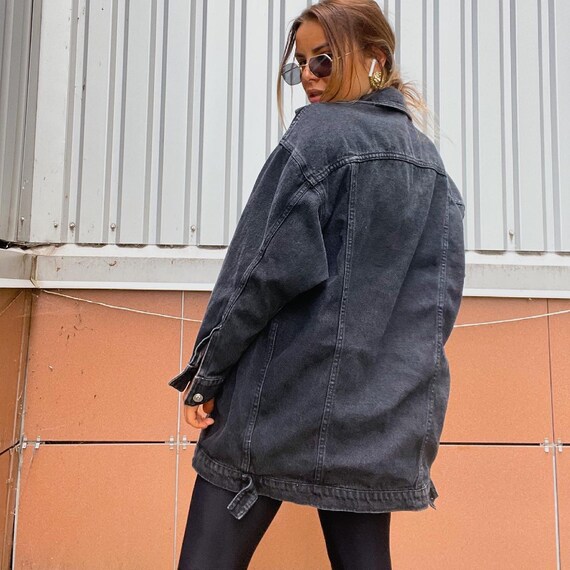 black designer jean jacket