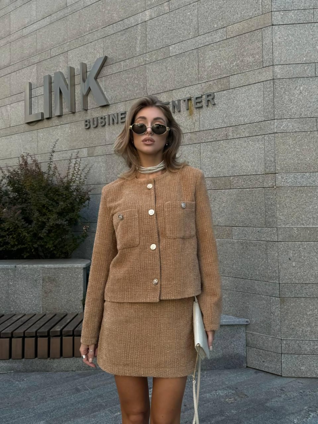 Chocolate Old Money Tweed Co-ord Set