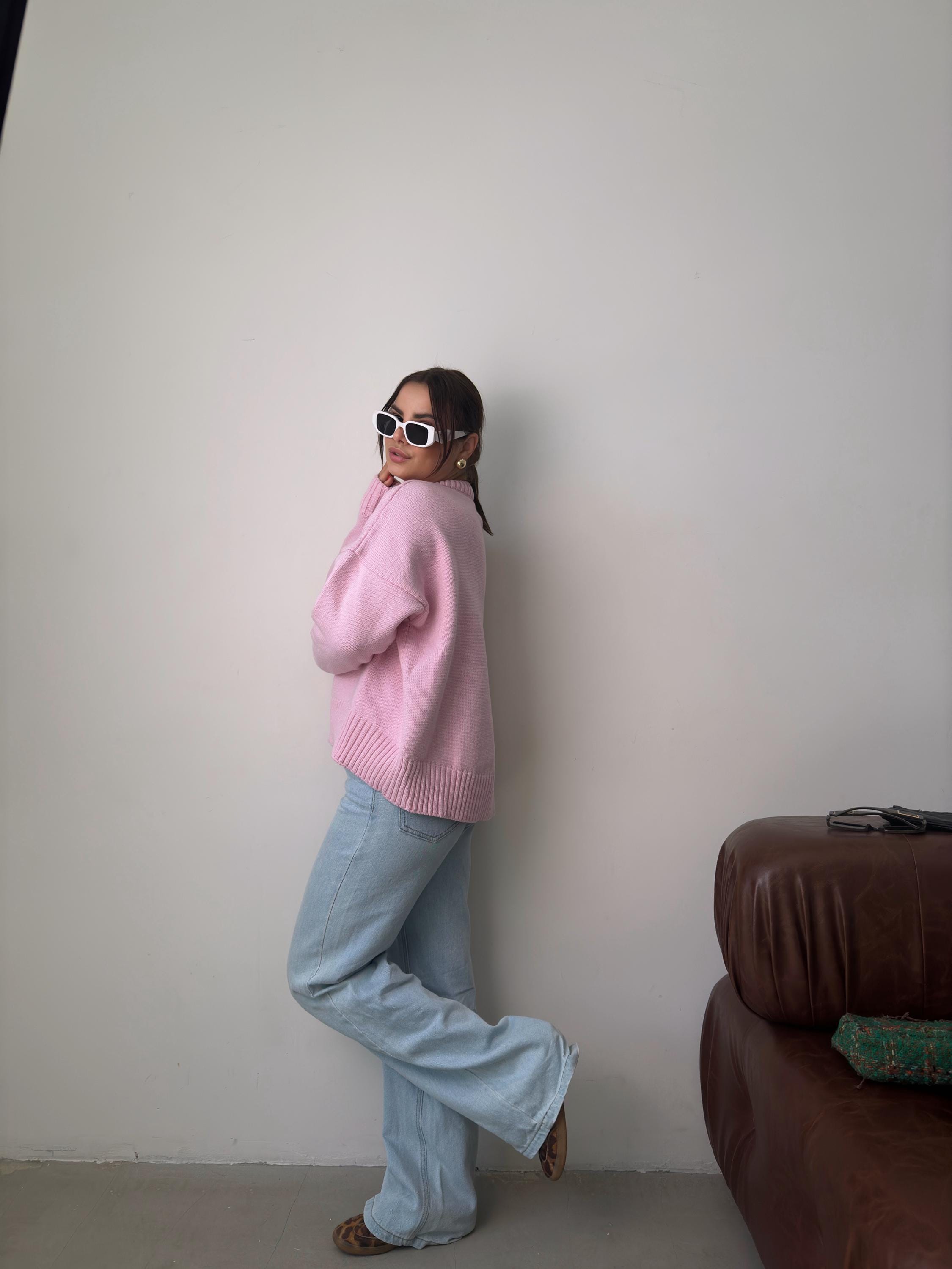 8PM 売れ筋商品|||エイト・ピーエム ニット&セーター アウター レディース Turtlenecks Pink Pink Oversized Pullover Sweater, Warm Sweater for Women