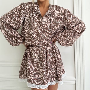 Women Dress Summer Women Floral Dress Oversized Dress Dress Floral Long Sleeve Dress Floral Dress Women Elegant Dress