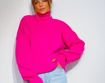 Hot Pink Turtleneck - Etsy Australia