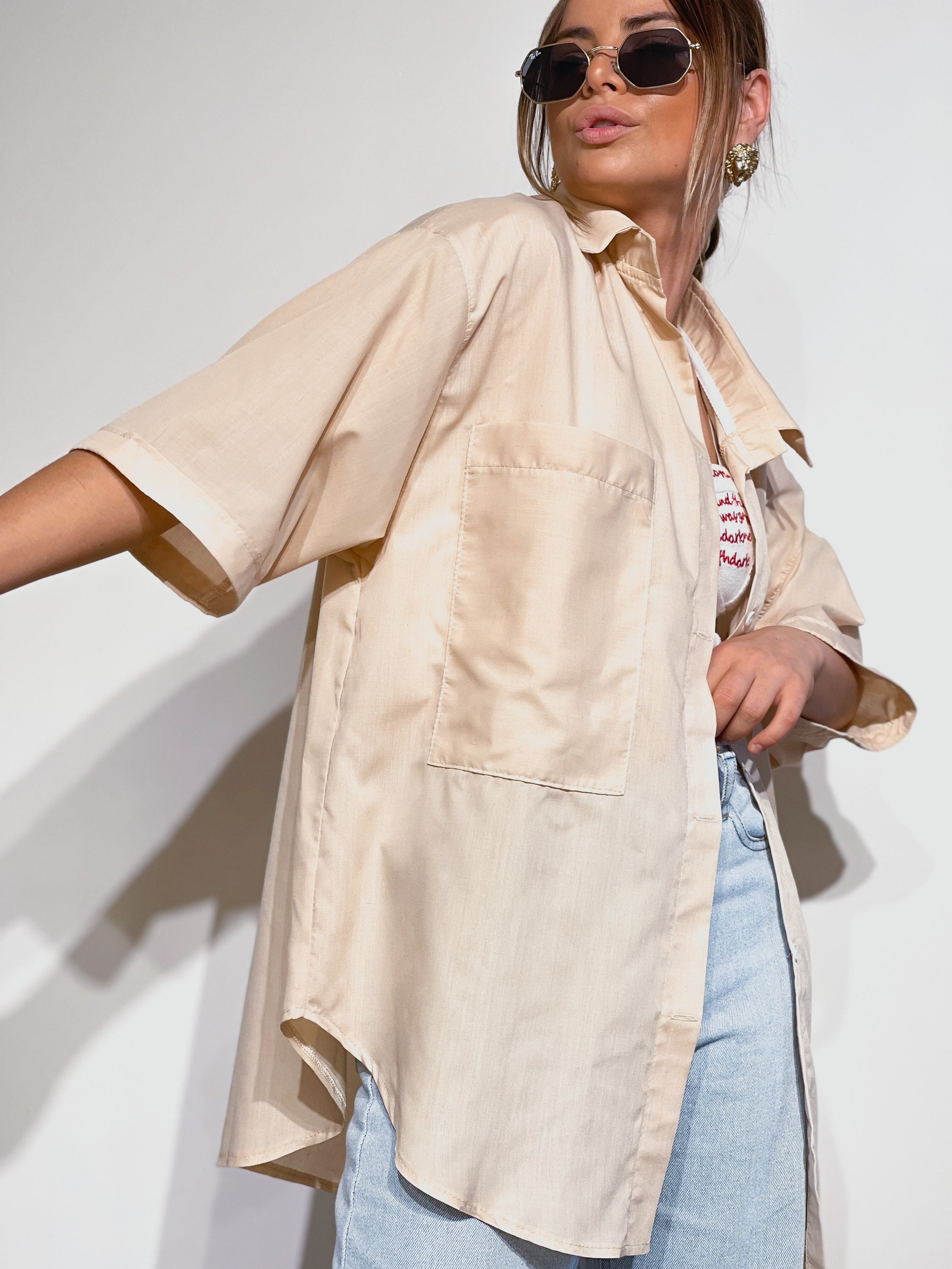 Women Beige Shirt Women Shirt Basic Shirt for Women Shirt for Etsy