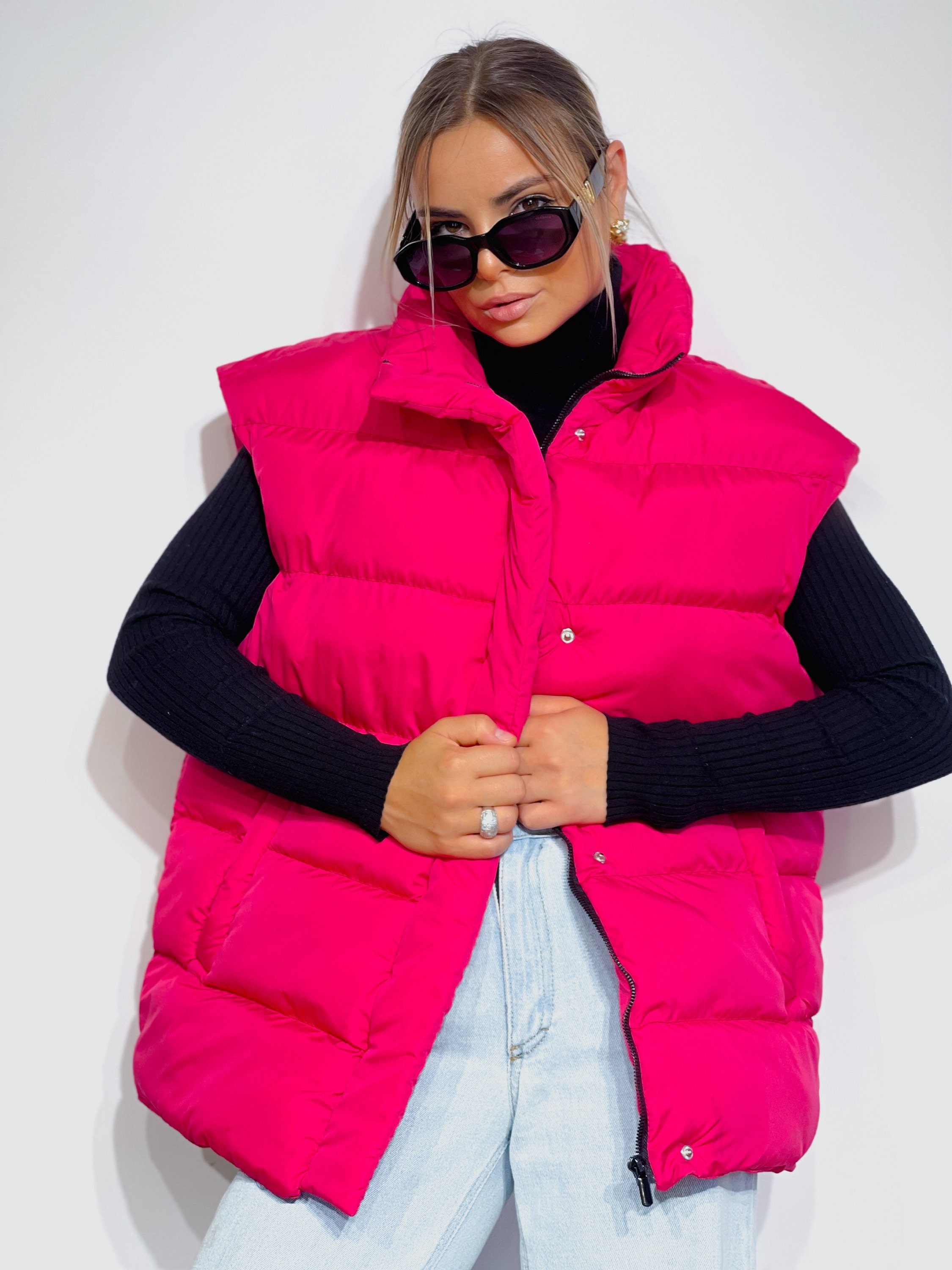 Puffer Vest Puffy Vest Vest Pink Vest Womens Vests Etsy