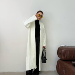 ウールマキシカーディガン、冬用ロングセーターコート、プラスサイズのカーディガン、暖かいセーターカーディガン