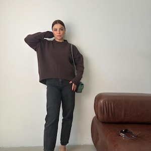 Brown Oversized Pullover sweater, Warm sweater for women, Knit women clothing, Fall sweater, Elegant Sweater, Oversized sweater