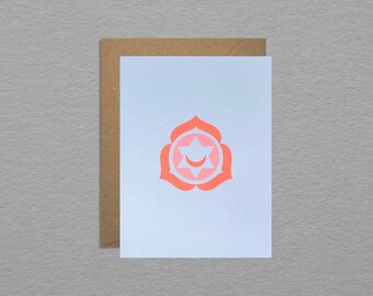Neon heart chakra card - Friendship card - Yoga card - Love note card - Peace card - Spiritual card - Motivational card - Unique note card