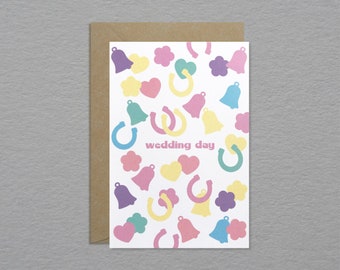 Wedding confetti card – Rainbow confetti wedding day card - Modern wedding card - Unique fun greeting card