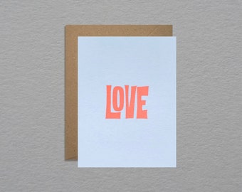 Neon love card - Retro love card - Anniversary card - Friendship card - Valentines card - Minimalist small note card - Trendy greeting card