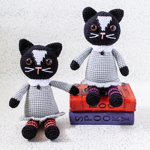Black Cat Crochet Pattern / Sabrina Lovecraft / Halloween Crochet Pattern / Halloween Black Cat Witch / Halloween DIY Toy / Halloween Decor