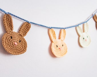 Easter Bunny Garland / Easter Crochet / Easter Bunny PDF Pattern / Rabbit Garland / Spring Crochet Patterns / Welcome Spring Garland /