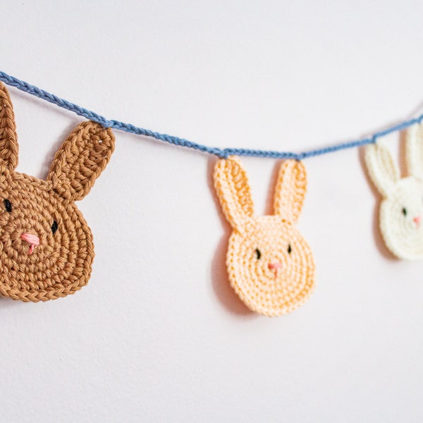 Guirlande de lapin de Pâques / Crochet de Pâques / Modèle PDF de lapin de Pâques / Guirlande de lapin / Modèles de crochet de printemps / Guirlande de printemps de bienvenue /