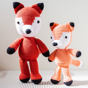 Crochet Fox Pattern / Red Amigurumi Fox / Pink Amigurumi Fox / Amigurumi Pattern / Crochet Pattern Bundle / Mom and Baby Fox / Fox Cub Toy