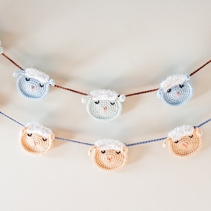 Sleepy Sheep Bunting PDF Crochet Pattern / Crochet Garland PDF Download / Crochet Animal Bunting / Easter Crochet Pattern / Easy Handmade