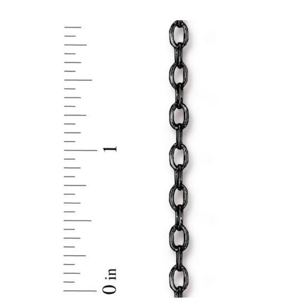 TierraCast® Brass Cable Chain 6×4 mm, 18 inches. Black Plate. Lead Free, Made in USA