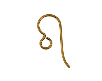 Antiqued Brass Niobium French Hook Ear Wires. Hypoallergenic. (6 Pieces) Medical Grade Clutch. USA