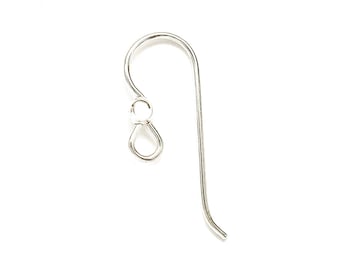 Sterling Silver Ear Wires with Sterling Bead. Medical Grade Clutch. Made in USA
