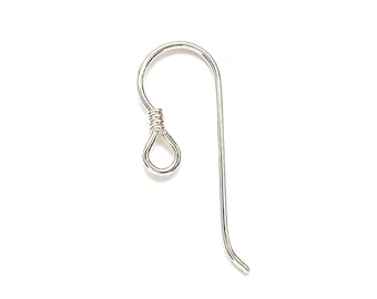 Sterling Silver Ear Wires with Sterling Coil. Medical Grade Clutch. Made in USA