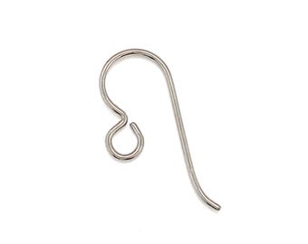 Grey Niobium French Hook Ear Wires. Hypoallergenic. (6 Pieces) Medical Grade Clutch. USA Made