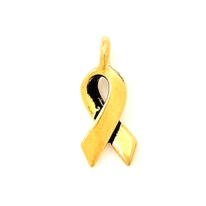 May include: A gold-colored ribbon charm, a symbol of hope and support.