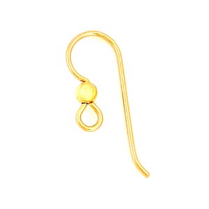 14/20 Gold Filled Ear Wires and Bead. Medical Grade Clutch. Made in USA