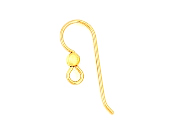 14/20 Gold Filled Ear Wires and Bead. (6 Pieces) Medical Grade Clutch. USA Made