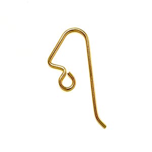 14/20 Gold Filled Angular Hook Ear Wires. Medical Grade Clutch. Made in USA