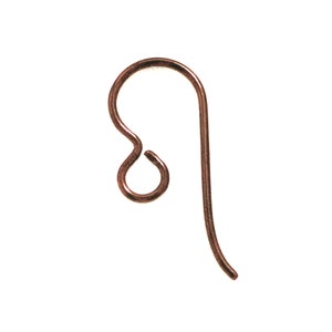 Copper Niobium French Hook Ear Wires with Regular Loop. Hypoallergenic. (6 Pieces) Medical Grade PVC Clutch. Made in USA