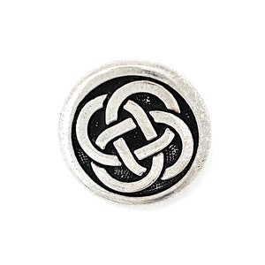 TierraCast® Celtic Knot Button Button, 1 piece, Pewter with Fine Silver Plate and Antiqued Finish. Lead Free Pewter, Made in USA image 1