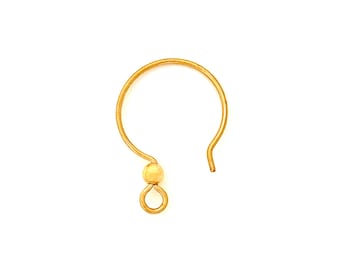 14/20 Gold Filled Ear Wires and Bead. (2 Pieces) Medical Grade Clutch. USA Made