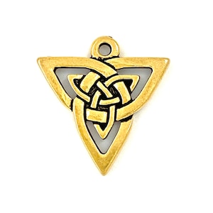 22kt Gold Plated Celtic Triangle Pendant. (1 piece) TierraCast® Lead Free Pewter, Made in USA