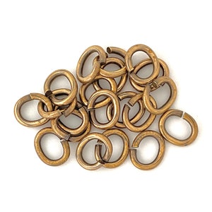 TierraCast® Oval Jump Ring, 20 pieces. 17 Gauge 5mm x 3.5mm Inside Diameter, Oxidized Brass. Made in USA