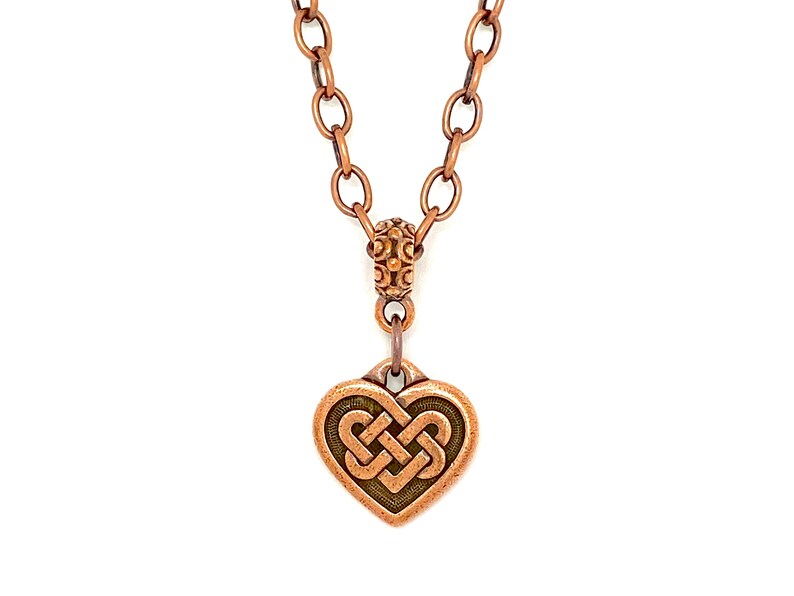 Celtic Knot Heart Necklace With Toggle Clasp Pewter and Brass Etsy