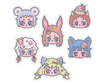 Pegatinas para niñas de Nine Tails, transparentes, 15 x 15 cm, para uso en interiores.