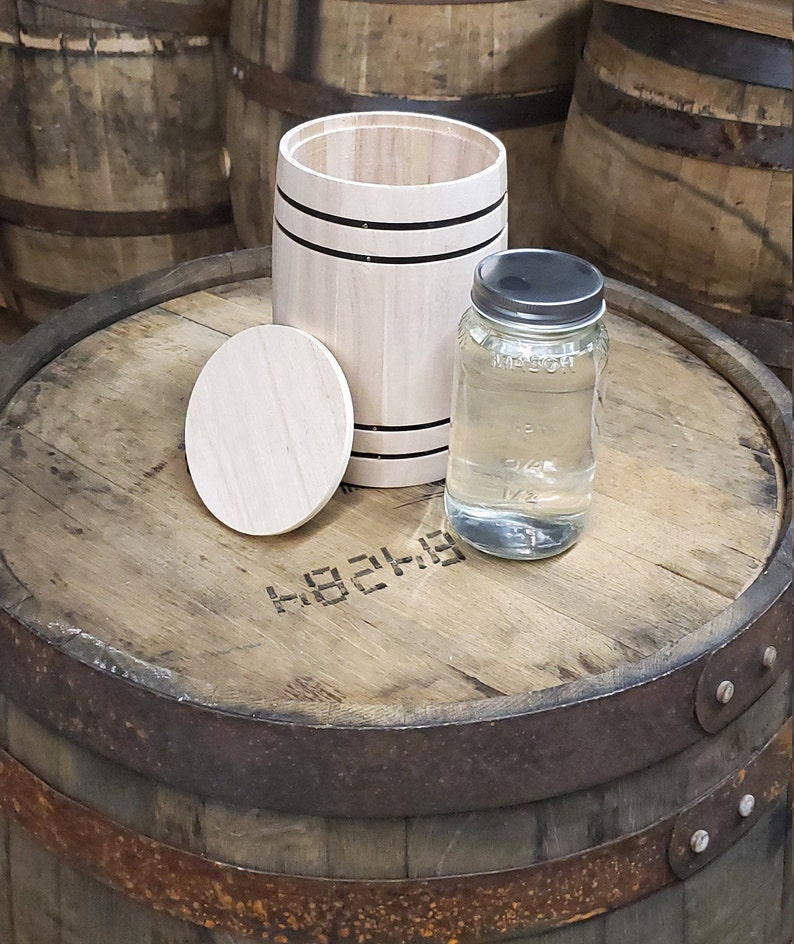 Small Wooden Storage Barrel with Lid Etsy