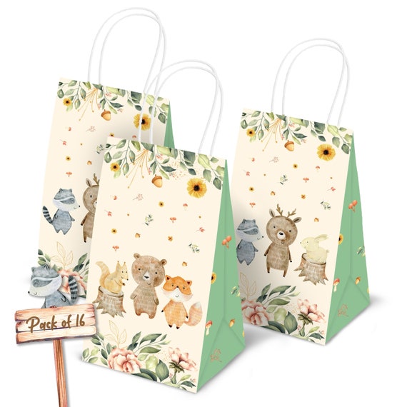 Woodland Animals Goodie Bags 16 Pcs Perfect for party favors, candy