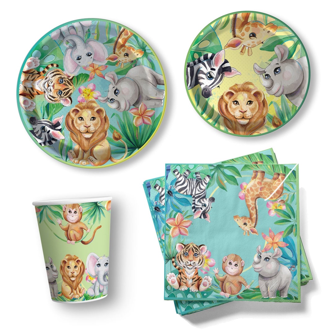 Jungle Safari Plates and Napkins Party Supply Serves 16 Guests Etsy