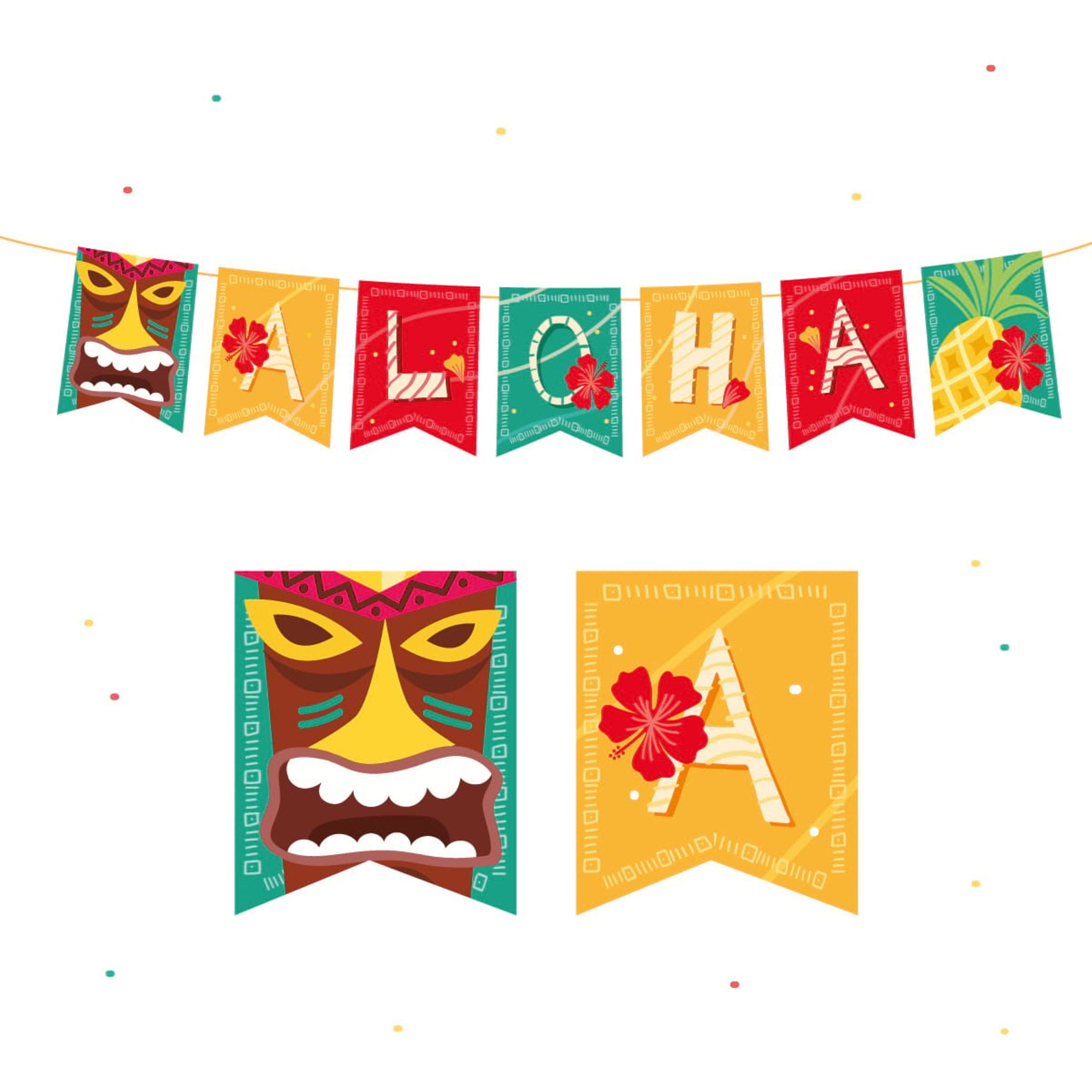 Hawaiano Aloha Party Banner Pre-Strung ajustable para Luau o | Etsy