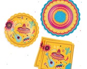Fiesta Party Supplies Pack Serves 16 - Includes Large Paper Plates, Small Plates and Napkins | Birthday, Taco Party, Mexican Party, Cinco de Il_170x135