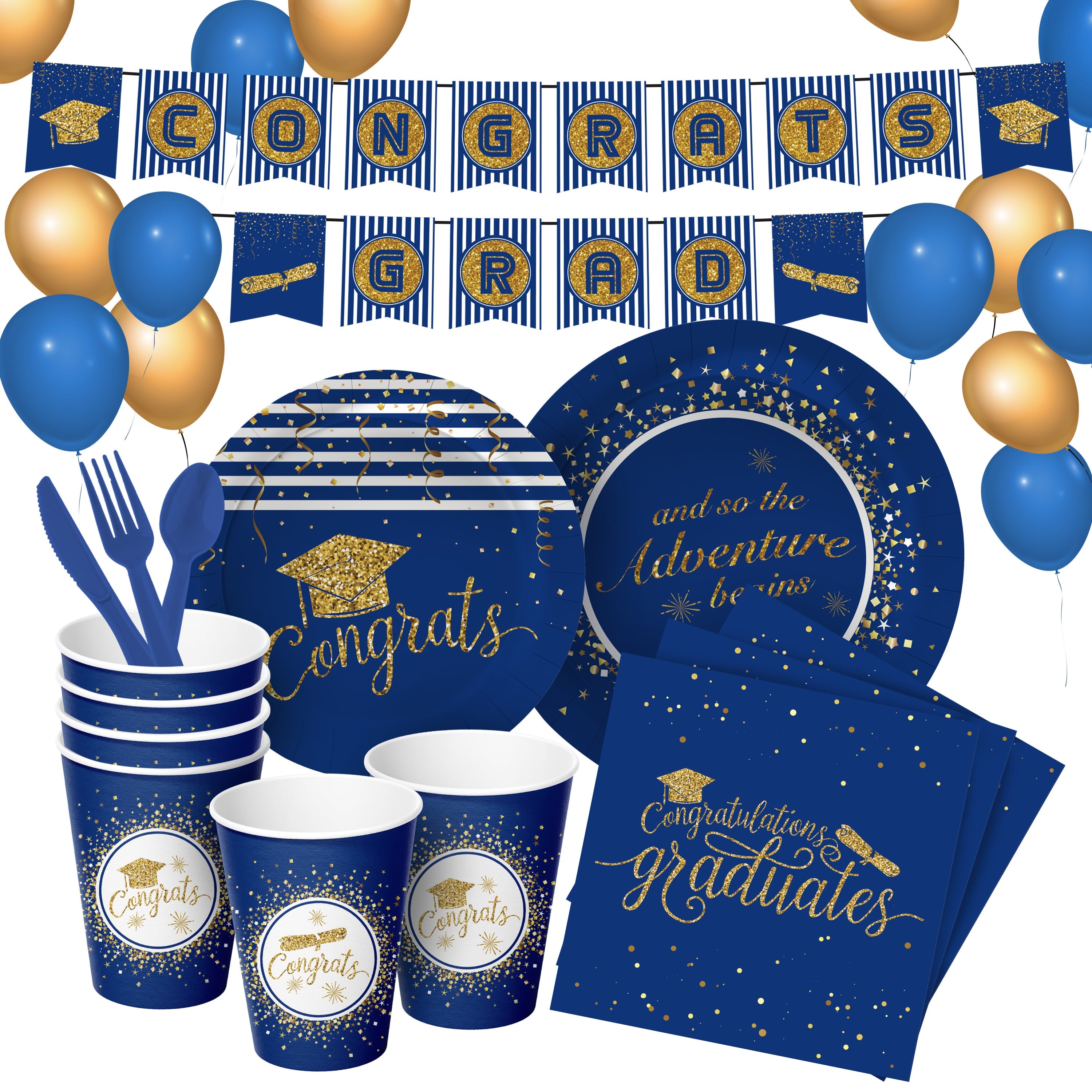 Blue Graduation Party Decorations 2023 Congratulations Etsy
