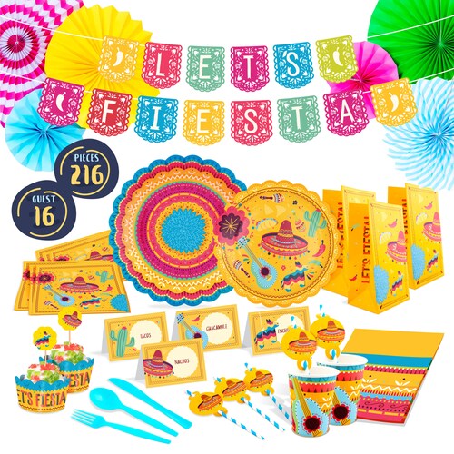 Fiesta Party Decorations and Supplies for 16 Guests 216 Pcs Etsy