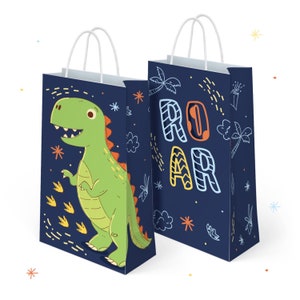 Dinosaur Goodie Bags with Handles 16 Pack